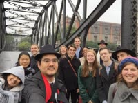 Shanghai Film Park, with students