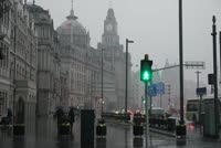 The Bund in the rain