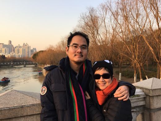 Mom visits the field site