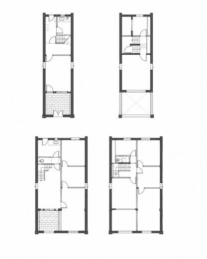 Four ways to fit a kitchen and a stair