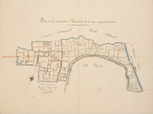 The French Concession's edge, drawn in 1900