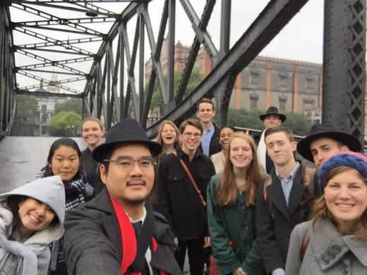Shanghai Film Park, with students
