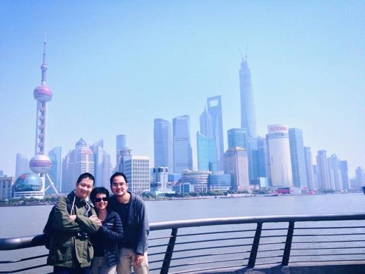 With mom and my brother